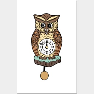 Owl Clock Posters and Art